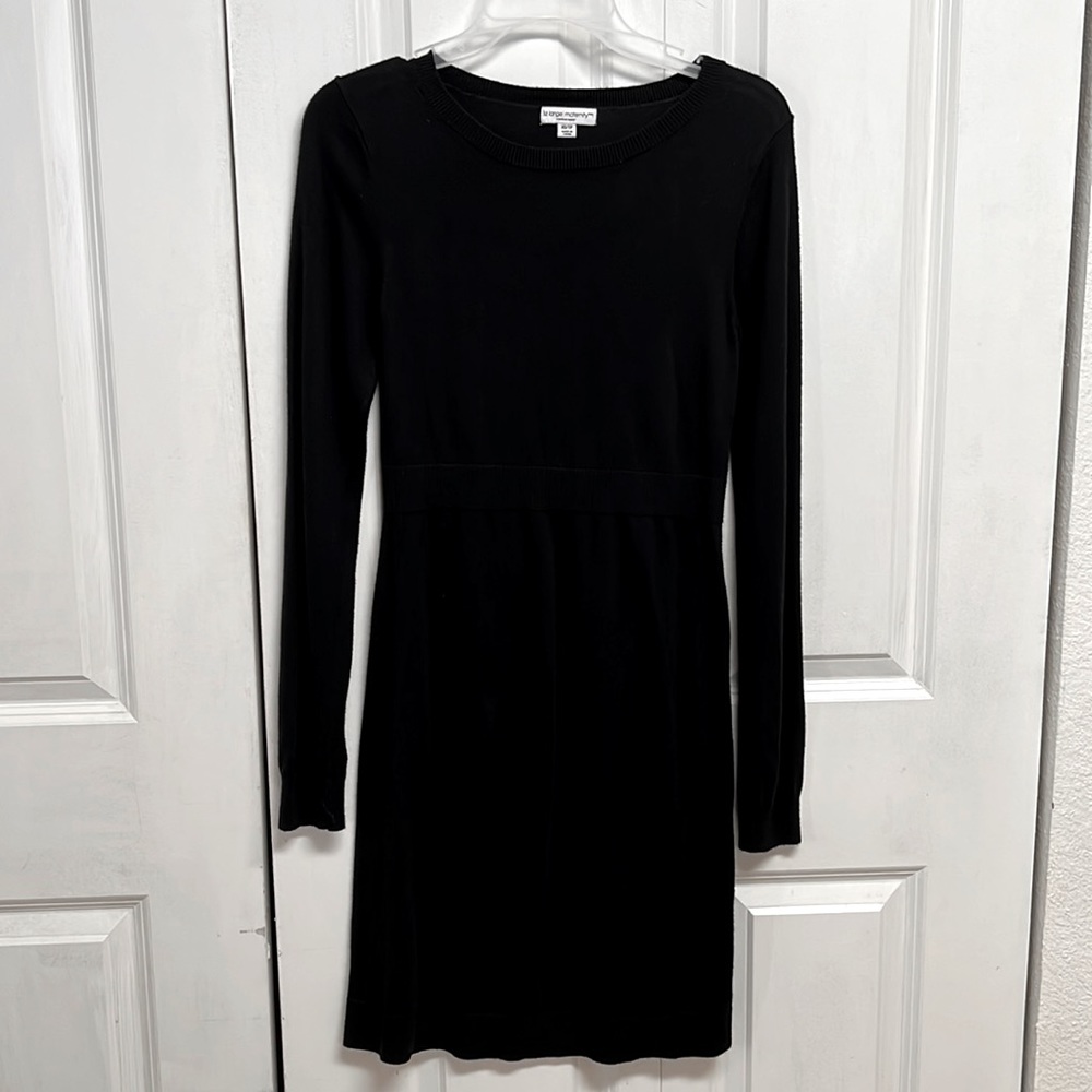 Liz Lane Maternity Black Long Sleeve Rayon Blend Knit Pencil Dress Size XS